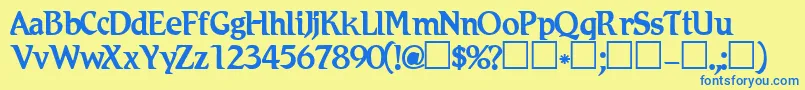 Romic Font – Blue Fonts on Yellow Background