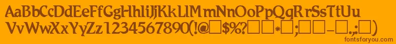 Romic Font – Brown Fonts on Orange Background