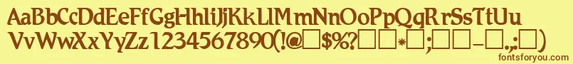 Romic Font – Brown Fonts on Yellow Background