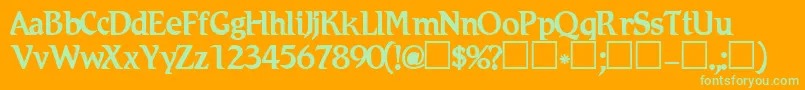 Romic Font – Green Fonts on Orange Background