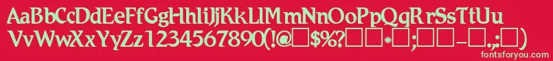 Romic Font – Green Fonts on Red Background