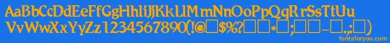 Romic Font – Orange Fonts on Blue Background