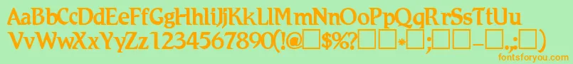 Romic Font – Orange Fonts on Green Background