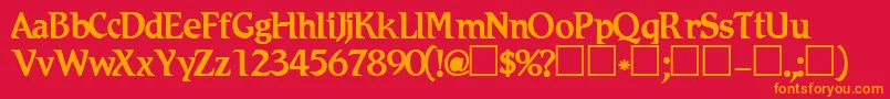 Romic Font – Orange Fonts on Red Background
