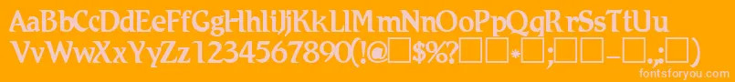 Romic Font – Pink Fonts on Orange Background