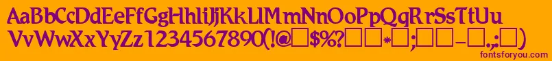 Romic Font – Purple Fonts on Orange Background