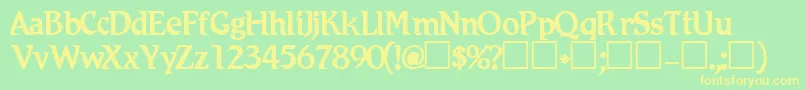 Romic Font – Yellow Fonts on Green Background