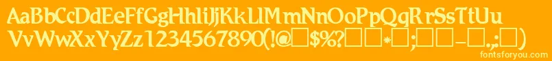 Romic Font – Yellow Fonts on Orange Background