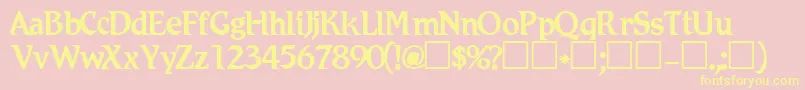 Romic Font – Yellow Fonts on Pink Background