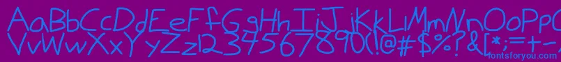 Jakebitchdude Font – Blue Fonts on Purple Background