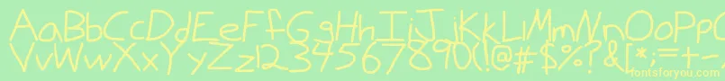 Jakebitchdude Font – Yellow Fonts on Green Background