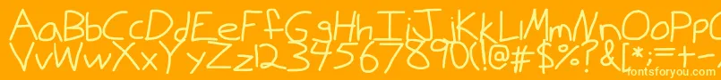 Jakebitchdude-Schriftart – Gelbe Schriften auf orangefarbenem Hintergrund