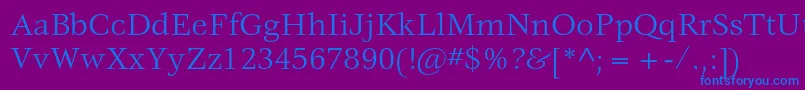 VeljovicstdBook Font – Blue Fonts on Purple Background