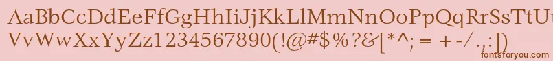 VeljovicstdBook Font – Brown Fonts on Pink Background