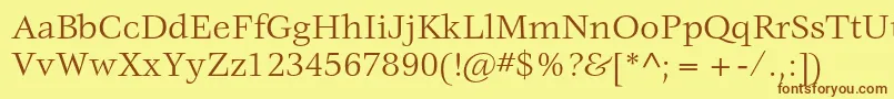 VeljovicstdBook Font – Brown Fonts on Yellow Background