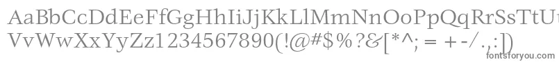 VeljovicstdBook-fontti – harmaat kirjasimet valkoisella taustalla