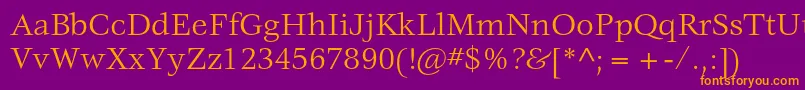 VeljovicstdBook Font – Orange Fonts on Purple Background