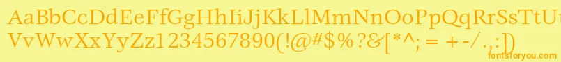 VeljovicstdBook Font – Orange Fonts on Yellow Background