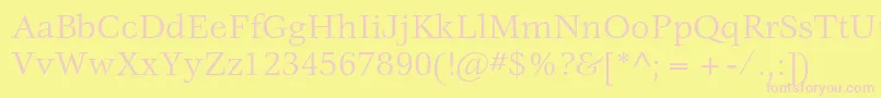 VeljovicstdBook Font – Pink Fonts on Yellow Background