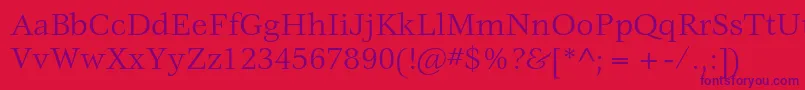 VeljovicstdBook Font – Purple Fonts on Red Background