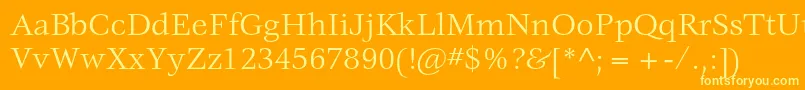 VeljovicstdBook Font – Yellow Fonts on Orange Background