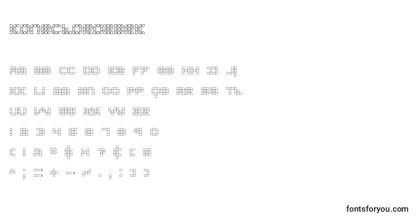 Шрифт KonectorO2Brk – алфавит, цифры, специальные символы