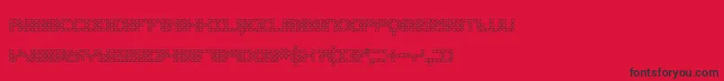KonectorO2Brk Font – Black Fonts on Red Background