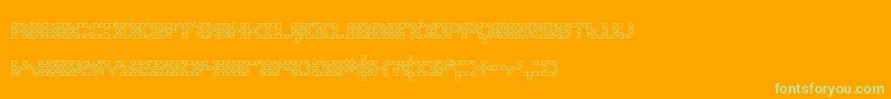 KonectorO2Brk Font – Green Fonts on Orange Background
