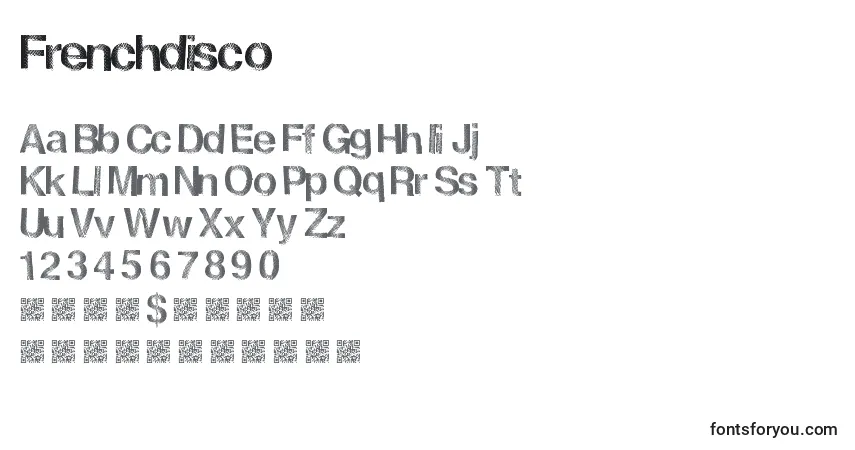 Czcionka Frenchdisco – alfabet, cyfry, specjalne znaki