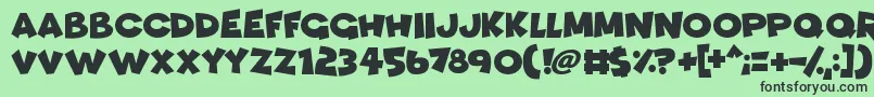 Funhouse Font – Black Fonts on Green Background