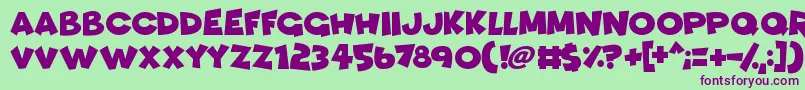 Funhouse Font – Purple Fonts on Green Background