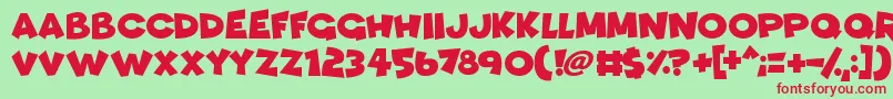 Funhouse Font – Red Fonts on Green Background