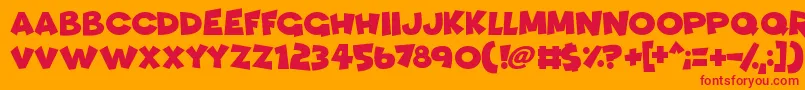 Funhouse Font – Red Fonts on Orange Background