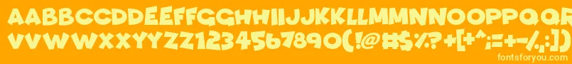 Funhouse Font – Yellow Fonts on Orange Background