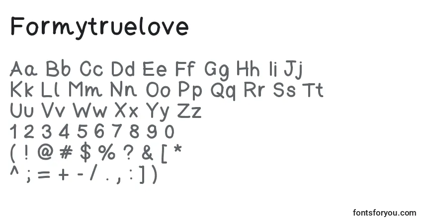 Czcionka Formytruelove – alfabet, cyfry, specjalne znaki