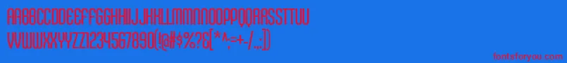 KleptocracyTitlingCdLt Font – Red Fonts on Blue Background