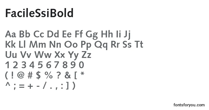 Шрифт FacileSsiBold – алфавит, цифры, специальные символы