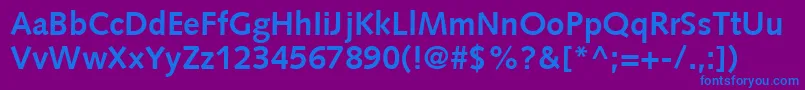 フォントFacileSsiBold – 紫色の背景に青い文字