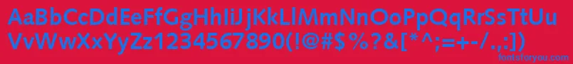 フォントFacileSsiBold – 赤い背景に青い文字