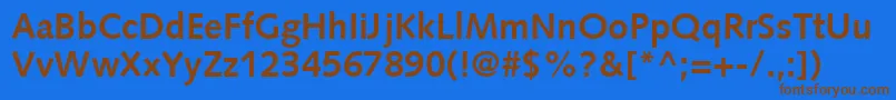FacileSsiBold-Schriftart – Braune Schriften auf blauem Hintergrund