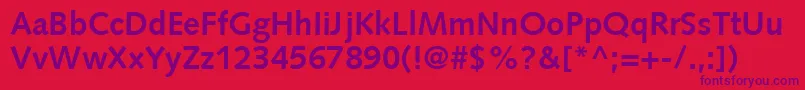 FacileSsiBold-Schriftart – Violette Schriften auf rotem Hintergrund