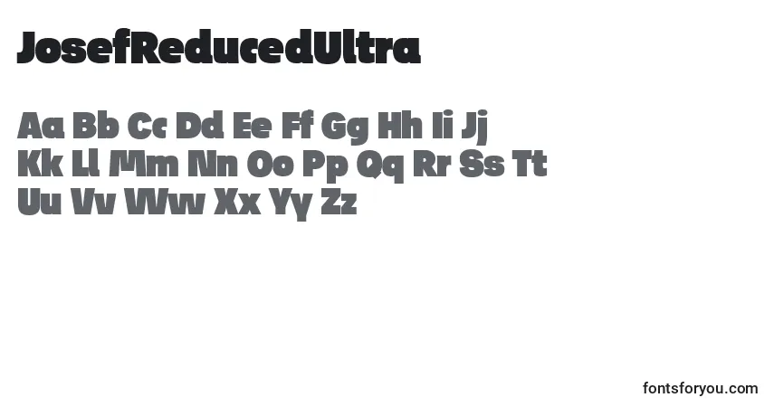 Schriftart JosefReducedUltra (114251) – Alphabet, Zahlen, spezielle Symbole