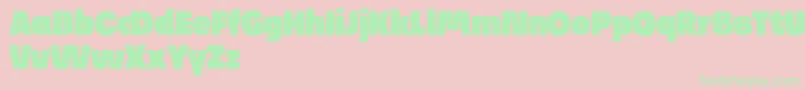JosefReducedUltra Font – Green Fonts on Pink Background