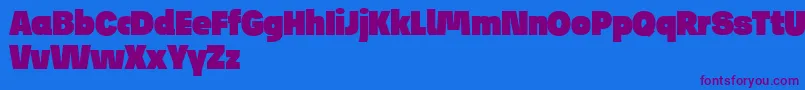 JosefReducedUltra Font – Purple Fonts on Blue Background