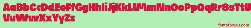 JosefReducedUltra Font – Red Fonts on Green Background