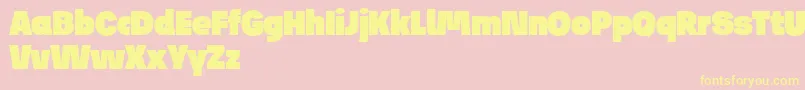 JosefReducedUltra Font – Yellow Fonts on Pink Background