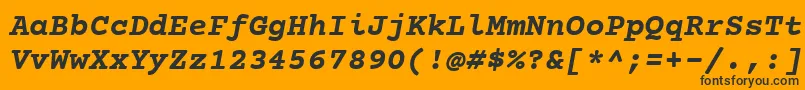 Courierprime Bolditalic Font – Black Fonts on Orange Background