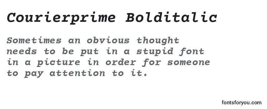 Review of the Courierprime Bolditalic Font