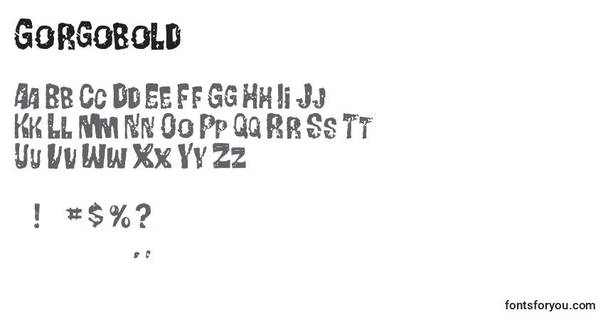 A fonte Gorgobold – alfabeto, números, caracteres especiais