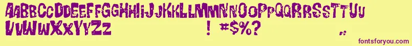 Gorgobold Font – Purple Fonts on Yellow Background